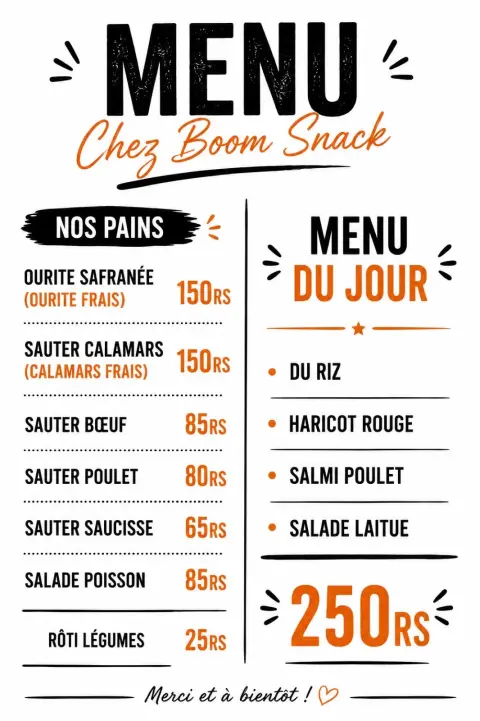 Chez Boom — snack, Île Maurice